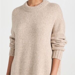 Jenni Kayne Alpaca Cocoon Crewneck Sweater in Oatmeal